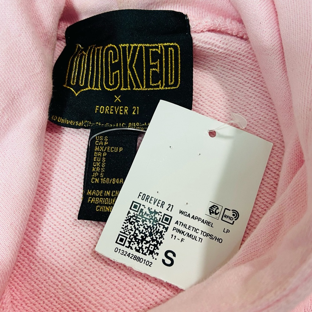 Forever 21 WICKED Faux Gem Pink Sweatshirt Hoodie - Women’s Small NWT - Picture 11 of 13